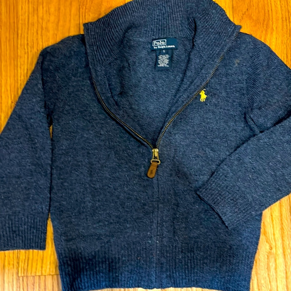 Polo size 5 boys long sleeve sweater zip up jacket